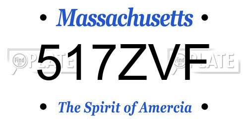 517ZVF Massachusetts License Plate