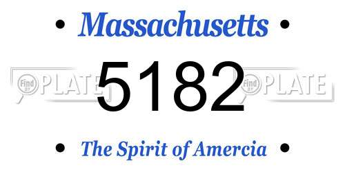 5182 Massachusetts License Plate