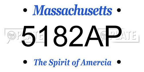 5182AP Massachusetts License Plate