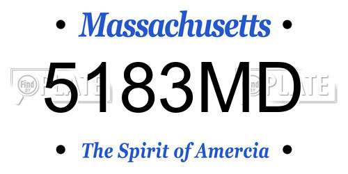 5183MD Massachusetts License Plate