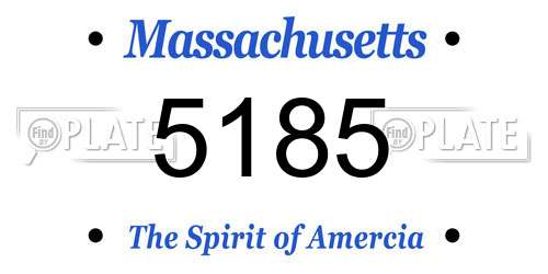 5185 Massachusetts License Plate