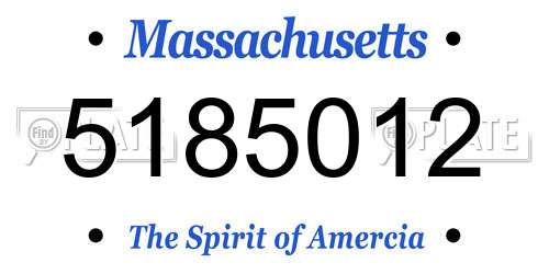 5185012 Massachusetts License Plate