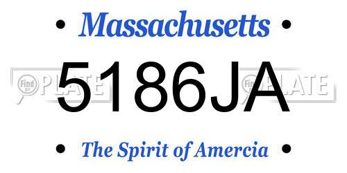 5186JA Massachusetts License Plate