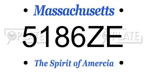 5186ZE Massachusetts License Plate