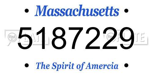5187229 Massachusetts License Plate