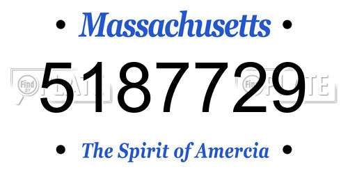 5187729 Massachusetts License Plate