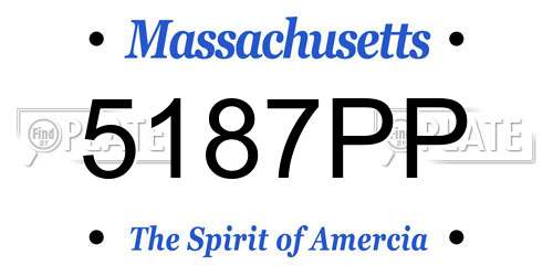 5187PP Massachusetts License Plate