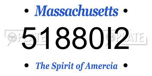 51880I2 Massachusetts License Plate