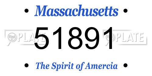 51891 Massachusetts License Plate