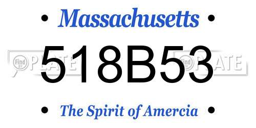 518B53 Massachusetts License Plate