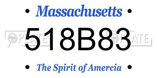 518B83 Massachusetts License Plate