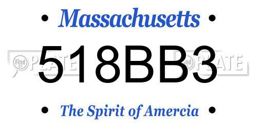 518BB3 Massachusetts License Plate