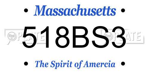 518BS3 Massachusetts License Plate