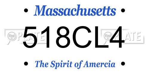 518CL4 Massachusetts License Plate