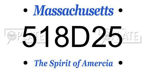 518D25 Massachusetts License Plate