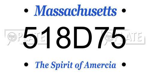 518D75 Massachusetts License Plate