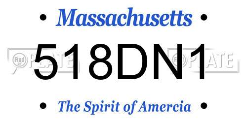 518DN1 Massachusetts License Plate