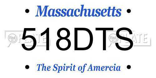 518DTS Massachusetts License Plate