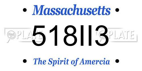 518II3 Massachusetts License Plate
