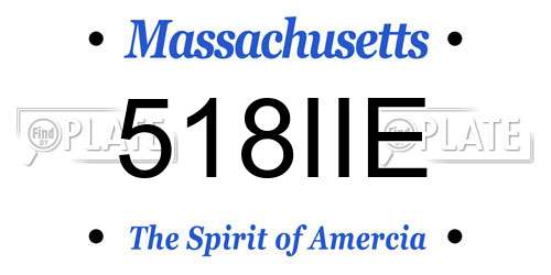 518IIE Massachusetts License Plate