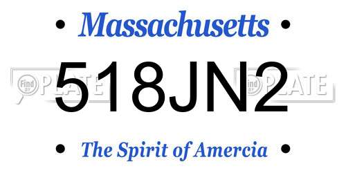 518JN2 Massachusetts License Plate