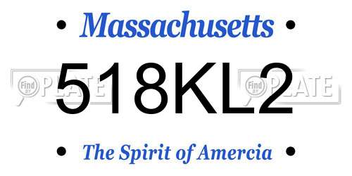 518KL2 Massachusetts License Plate