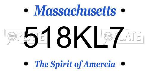 518KL7 Massachusetts License Plate