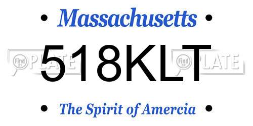 518KLT Massachusetts License Plate