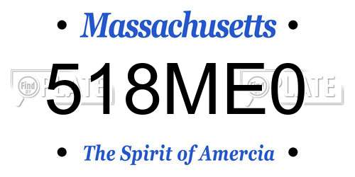 518ME0 Massachusetts License Plate
