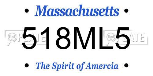 518ML5 Massachusetts License Plate