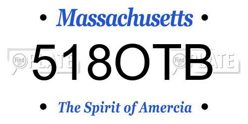 518OTB Massachusetts License Plate