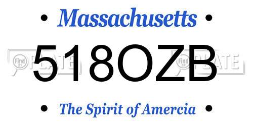 518OZB Massachusetts License Plate