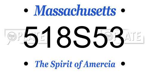518S53 Massachusetts License Plate
