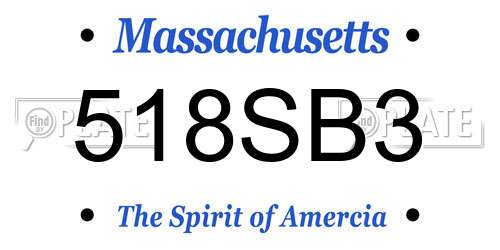 518SB3 Massachusetts License Plate