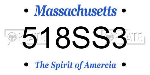 518SS3 Massachusetts License Plate