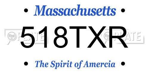518TXR Massachusetts License Plate