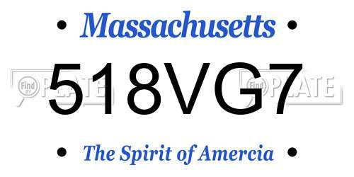 518VG7 Massachusetts License Plate