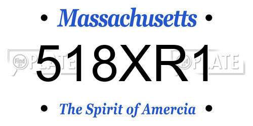 518XR1 Massachusetts License Plate