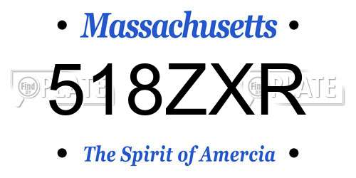 518ZXR Massachusetts License Plate