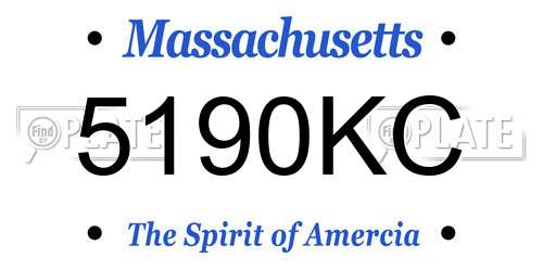 5190KC Massachusetts License Plate