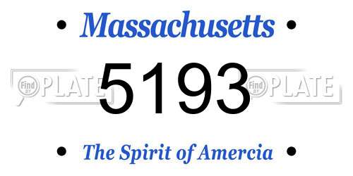 5193 Massachusetts License Plate
