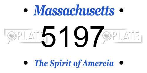 5197 Massachusetts License Plate