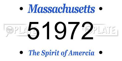 51972 Massachusetts License Plate