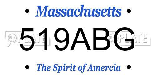 519ABG Massachusetts License Plate