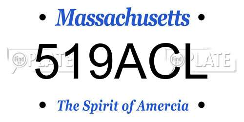 519ACL Massachusetts License Plate