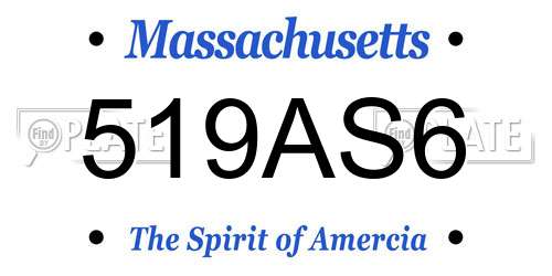 519AS6 Massachusetts License Plate