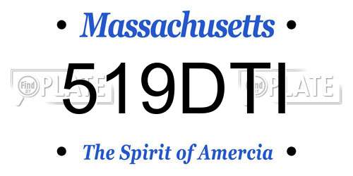 519DTI Massachusetts License Plate