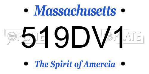 519DV1 Massachusetts License Plate