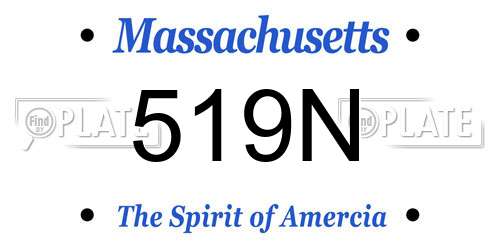 519N Massachusetts License Plate