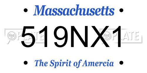 519NX1 Massachusetts License Plate